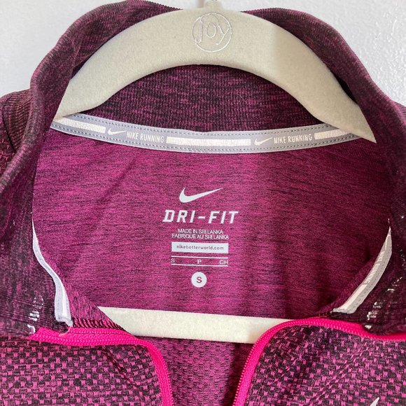 Nike Dri Fit Knit Half Zip running pullover in "Vivid Pink Heather" S - Picture 8 of 11